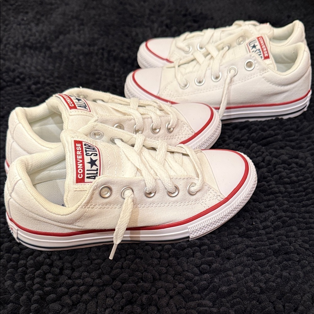 Converse Kids White and Red Sneakers - Picture 2 of 5
